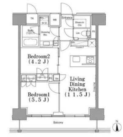 パークハビオ飯田橋の物件間取画像